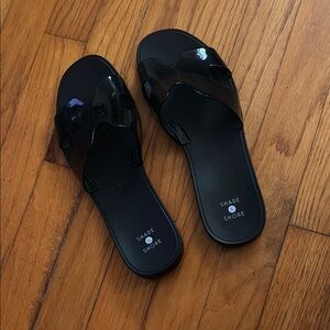 Shade & Shore Black Women's Slide Sandals- never worn